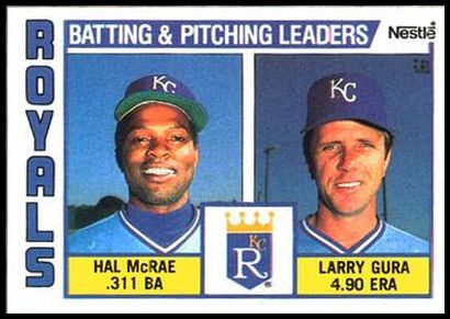 96 Royals Batting & Pitching Leaders Hal McRae Larry Gura